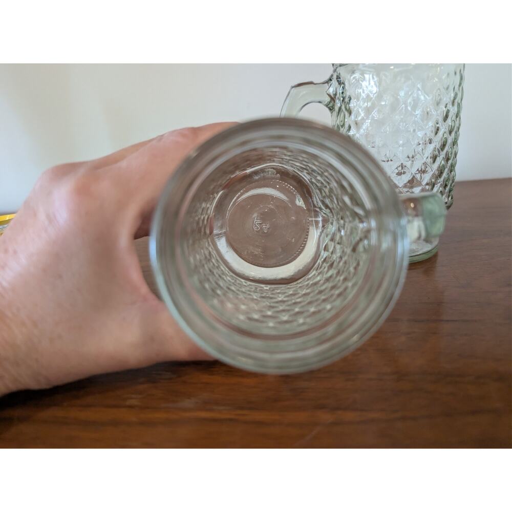 Vintage Anchor Hocking Quilted Diamond Pattern Beer Mugs Set of 2 - Picture 7 of 7